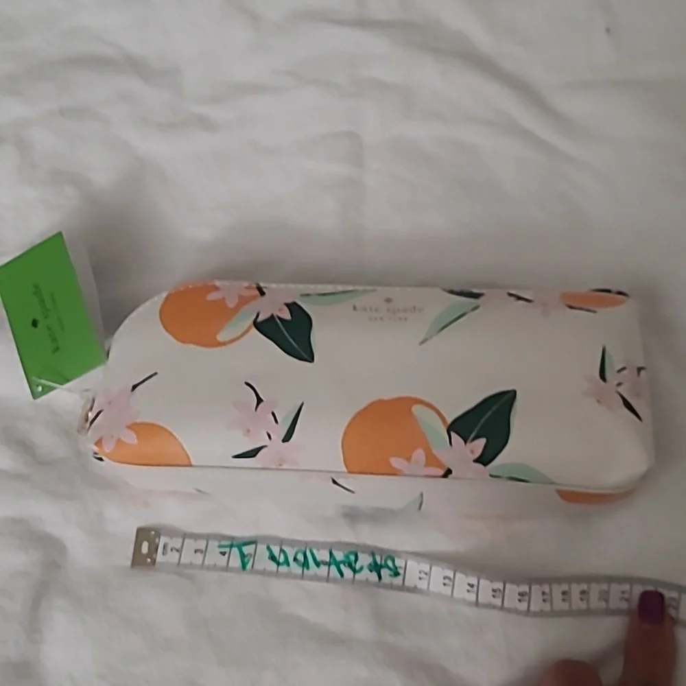 kate spade white citrus floral pencil case and pen gift set